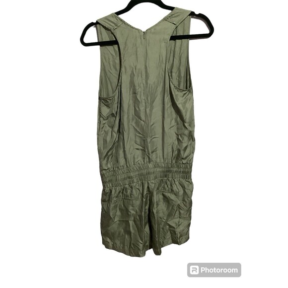 Rag & Bone Elsa 100% Silk Sleeveless Green Romper Elastic Waist 0 - Picture 3 of 8